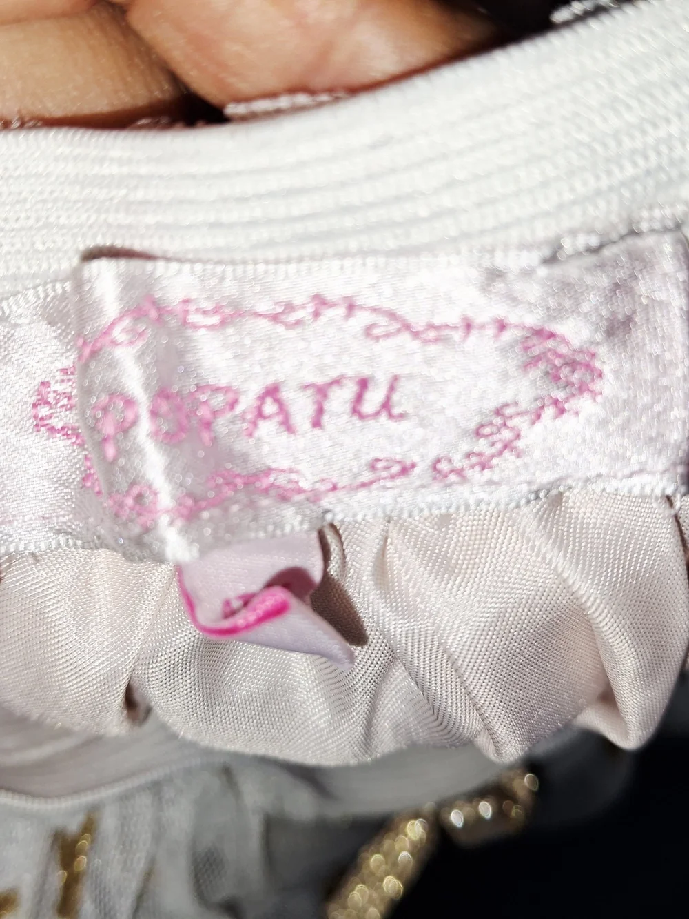 Popatu White Tulle Skirt with Gold Star Glitter